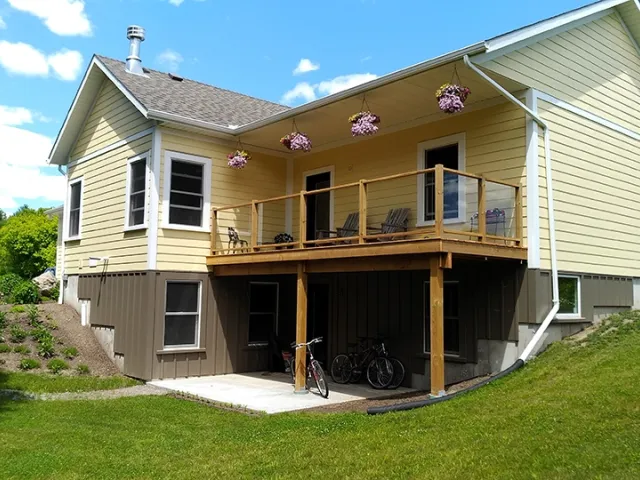 New home with yellow exterior